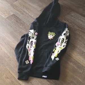 STAY COLD ACID RAIN HOODIE SIZE LARGE DISNEY MICKEY DONALD DUCK GOOFY